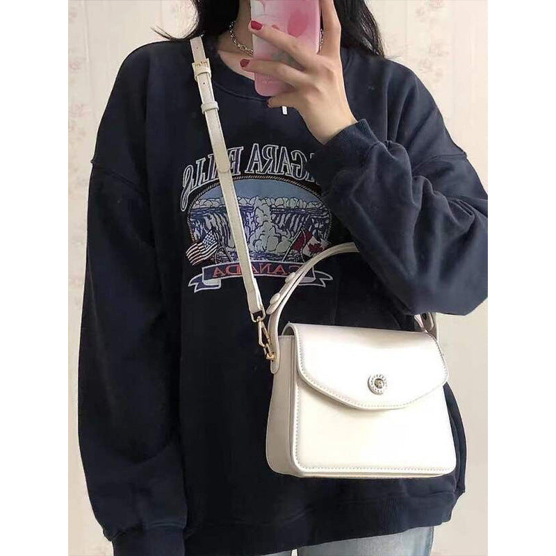 Retro Messenger Bag in Polyester with Cherry Blossom Print and Soft Length - Teleplus fashion retro messenger bag