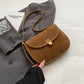 Retro Minority Suede Messenger Bag Shoulder with PU Inner Pocket - Teleplus retro minority suede bread messenger bag