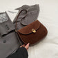 Retro Minority Suede Messenger Bag Shoulder with PU Inner Pocket - Teleplus retro minority suede bread messenger bag