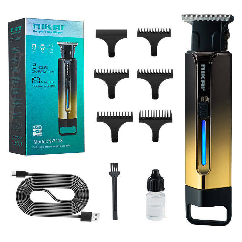 Retro Oil Head Electric Hair Clipper with Carving and Rechargeable Battery - for Salon Use retro oil head electric hair