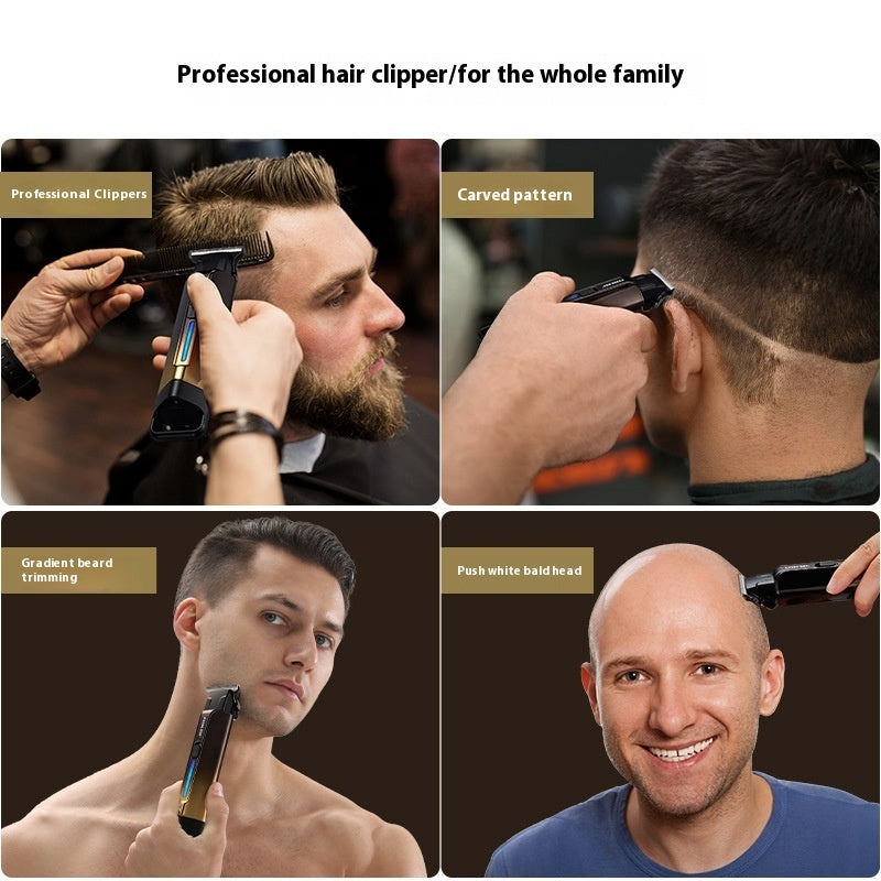 Retro Oil Head Electric Hair Clipper with Carving and Rechargeable Battery - for Salon Use retro oil head electric hair