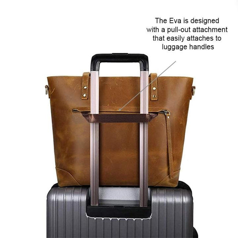 Retro Oil Wax Skin Leisure Tote Handbag with Multiple Compartments - Teleplus for Daily Use retro oil wax skin leisure