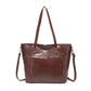 Retro Oil Wax Skin Leisure Tote Handbag with Multiple Compartments - Teleplus for Daily Use retro oil wax skin leisure