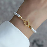 Retro OT Buckle Pearl Bracelet Women’s Fashion Design - Retro OT Buckle Pearl Bracelet for Women