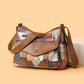 Retro Patchwork Contrast Shoulder Bag with Soft PU Design - Teleplus retro patchwork contrast color shoulder bag