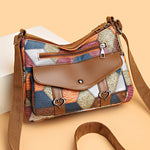 Retro Patchwork Contrast Shoulder Bag with Soft PU Design - Teleplus retro patchwork contrast color shoulder bag