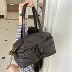 Retro PU Leather Tote Bag European American Shoulder Handbag Large Capacity - Teleplus