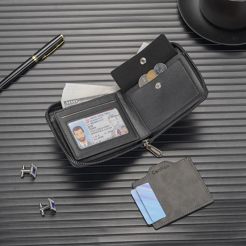 Retro PU Leather Wallet for Men RFID Blocking Bifold Slim Card Holder