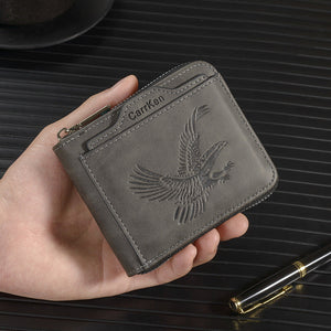 Retro PU Leather Wallet for Men RFID Blocking Bifold Slim Card Holder