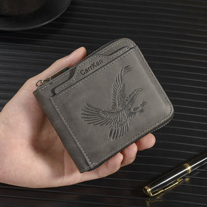 Retro PU Leather Wallet for Men RFID Blocking Bifold Slim Card Holder