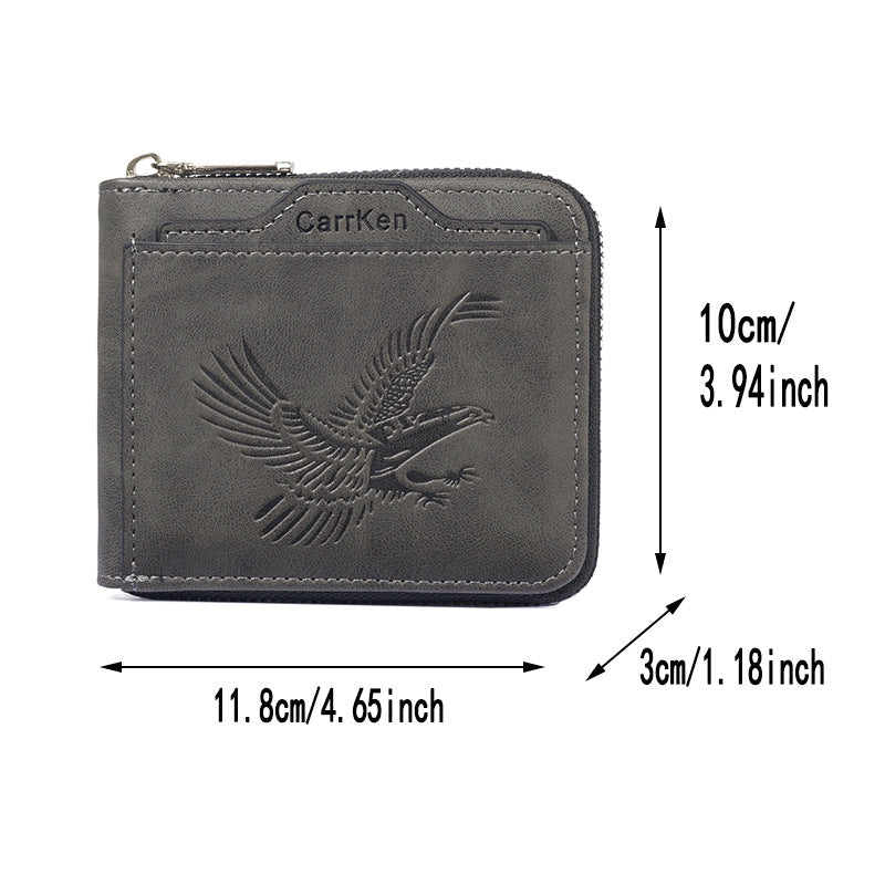 Retro PU Leather Wallet for Men RFID Blocking Bifold Slim Card Holder