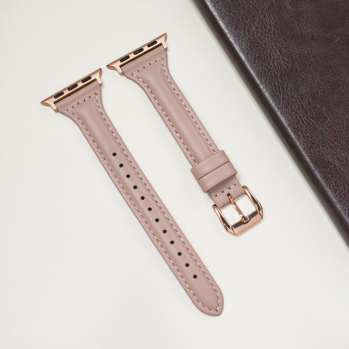 Retro Slim Leather Strap for Apple Watch Non-Apple Brands - Tick Tock in Style with retro slim leather strap