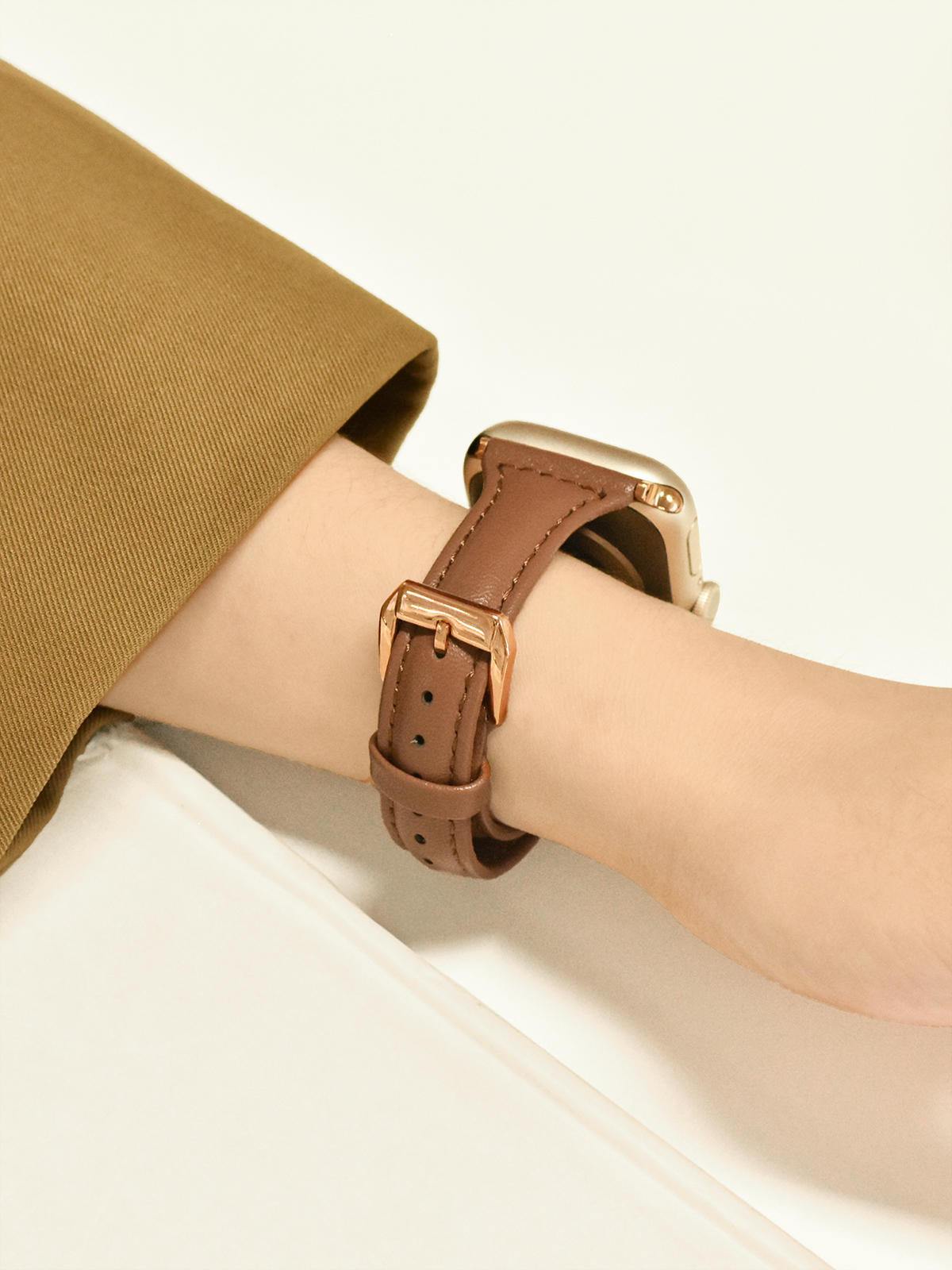 Retro Slim Leather Strap for Apple Watch Non-Apple Brands - Tick Tock in Style with retro slim leather strap