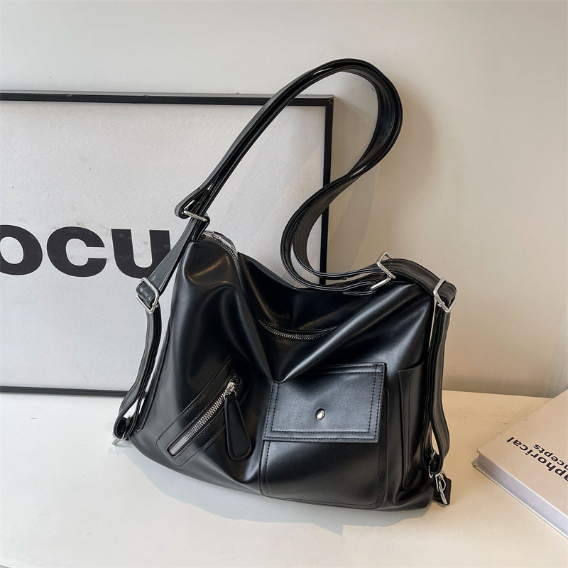 Retro Soft Leather Large Backpack with Synthetic Material - Teleplus for Daily Use backpack retro soft leather large