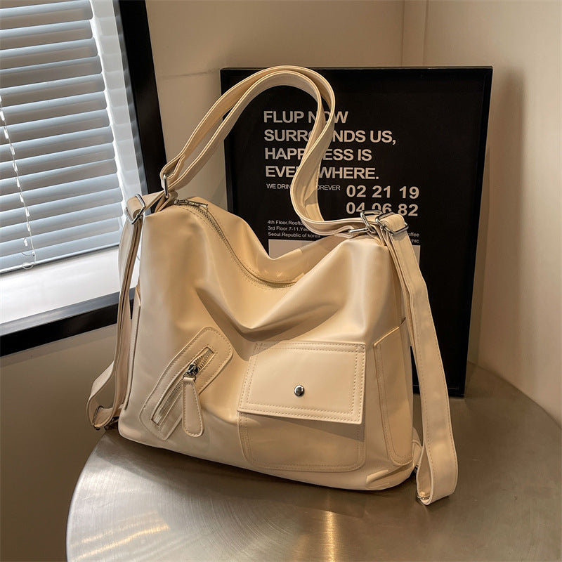 Retro Soft Leather Large Backpack with Synthetic Material - Teleplus for Daily Use backpack retro soft leather large