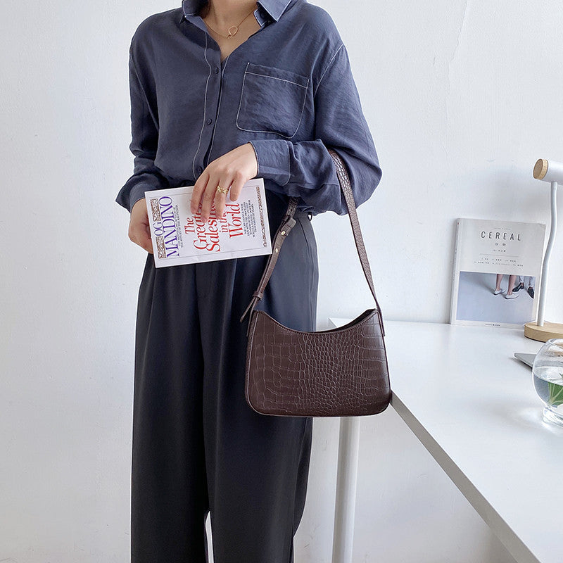 Retro Underarm Bag Women’s PU Square Shoulder with Inner Zipper - Online Store retro underarm bag