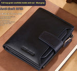 RFID Blocking Leather Wallet for Men and Women Slim Bifold Cowhide Purse