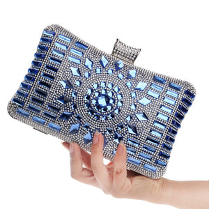Rhinestone Diamond Crossbody Bag with Three Dimensional Pocket