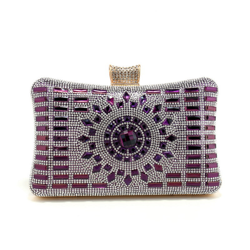 Rhinestone Diamond Crossbody Bag with Three Dimensional Pocket