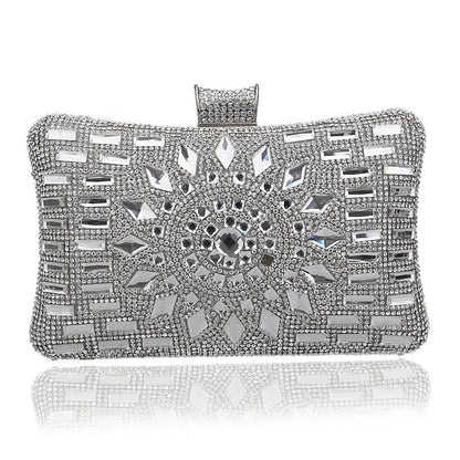 Rhinestone Diamond Crossbody Bag with Three Dimensional Pocket