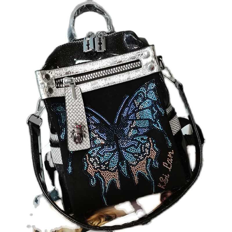 Rhinestone Personality Butterfly Shoulder Bag with Water-Resistant Nylon Exterior - Teleplus Delicate delicate