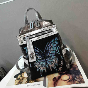 Rhinestone Personality Butterfly Shoulder Bag with Water-Resistant Nylon Exterior - Teleplus Delicate delicate