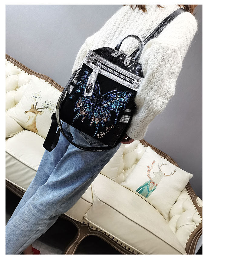 Rhinestone Personality Butterfly Shoulder Bag with Water-Resistant Nylon Exterior - Teleplus Delicate delicate