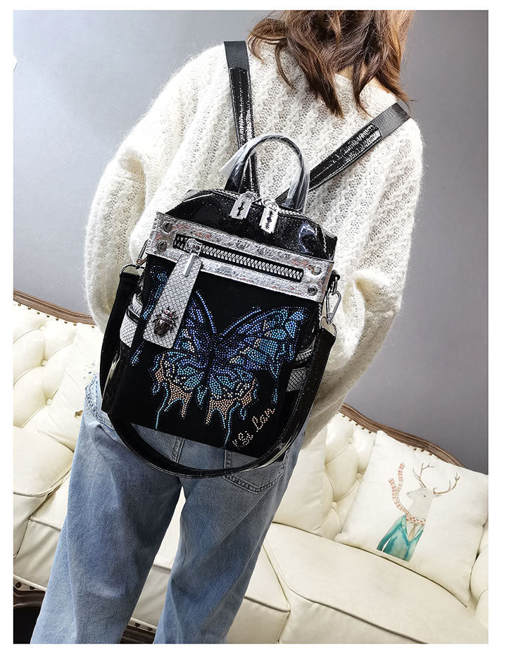 Rhinestone Personality Butterfly Shoulder Bag with Water-Resistant Nylon Exterior - Teleplus Delicate delicate