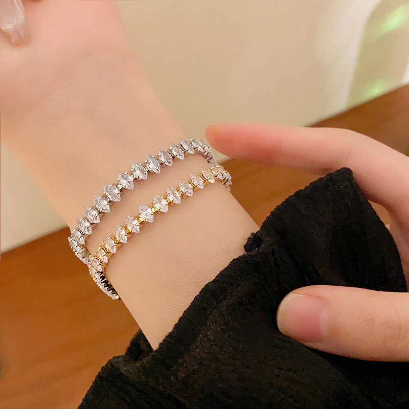 Rhinestone Zircon Water Drop Bracelet Fashion Simple And Light Luxury - Rhinestone Water Drop Bracelet in Simple Luxury