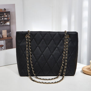 Rhombus Casual Tote Bag with Vintage Chain Pattern and Soft Polyester Material - Teleplus rhombus casual tote bag