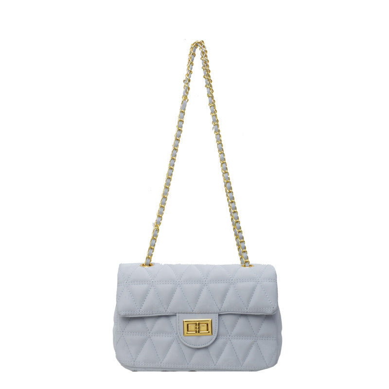Rhombus Chain Bag with Polyester and PU Options Shoulder Crossbody - Teleplus rhombus chain bag