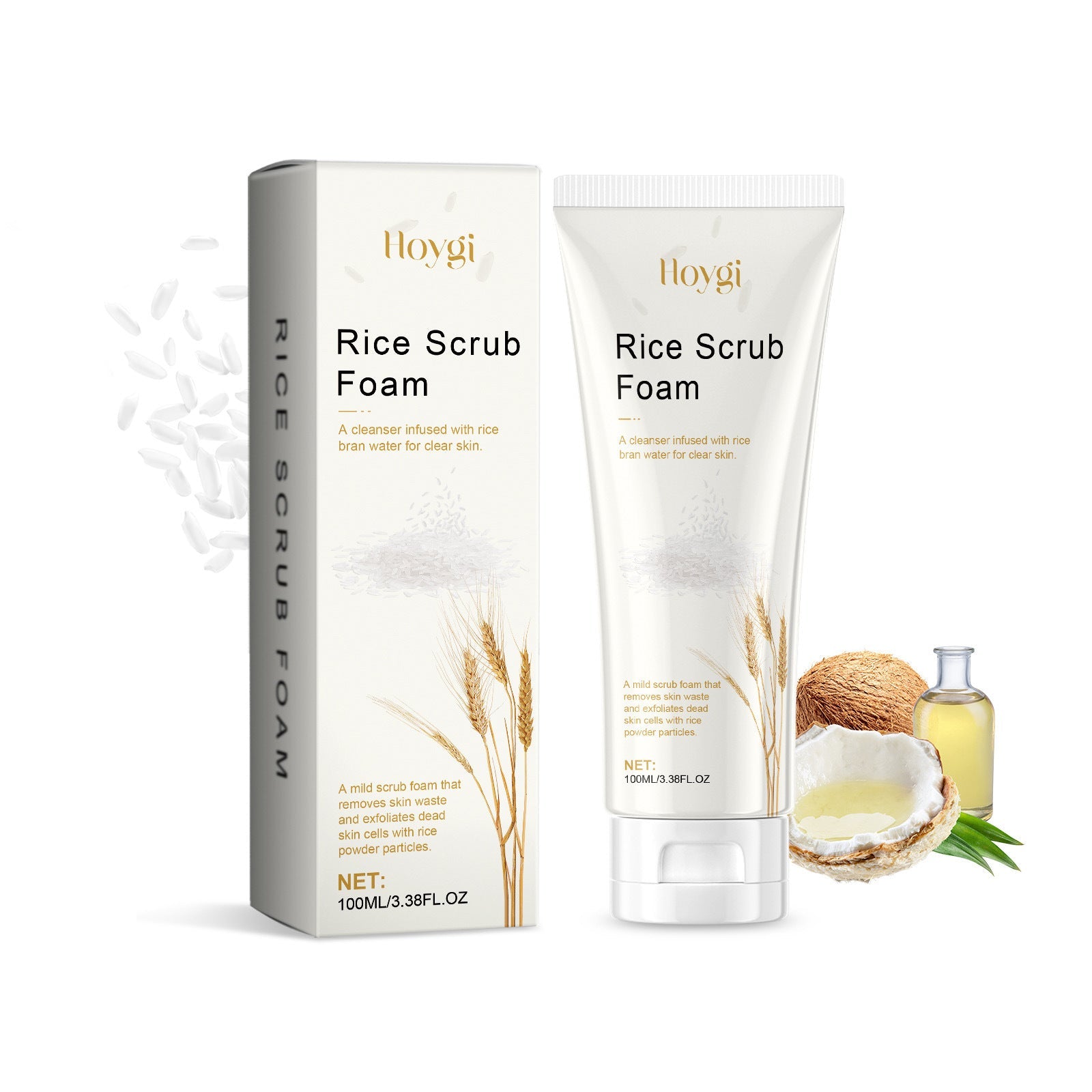 Rice Facial Cleanser Mild with Hyaluronic Acid and Coconut Oil - Teleplus rice facial cleanser mild cleansing