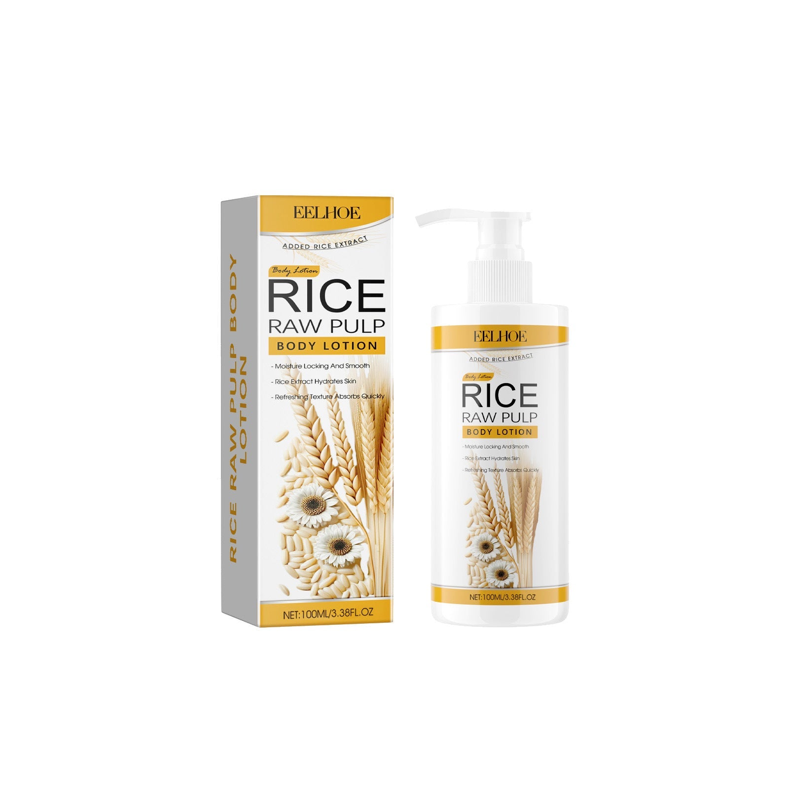 Rice Puree Moisturizing Body Lotion with Rose Oil and Glycerin - Teleplus rice puree moisturizing body lotion