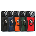 Ring Holder Phone Magnetic Protective Leather Case - Magnetic Leather Case for iPhone 11 Pro and 12 Pro