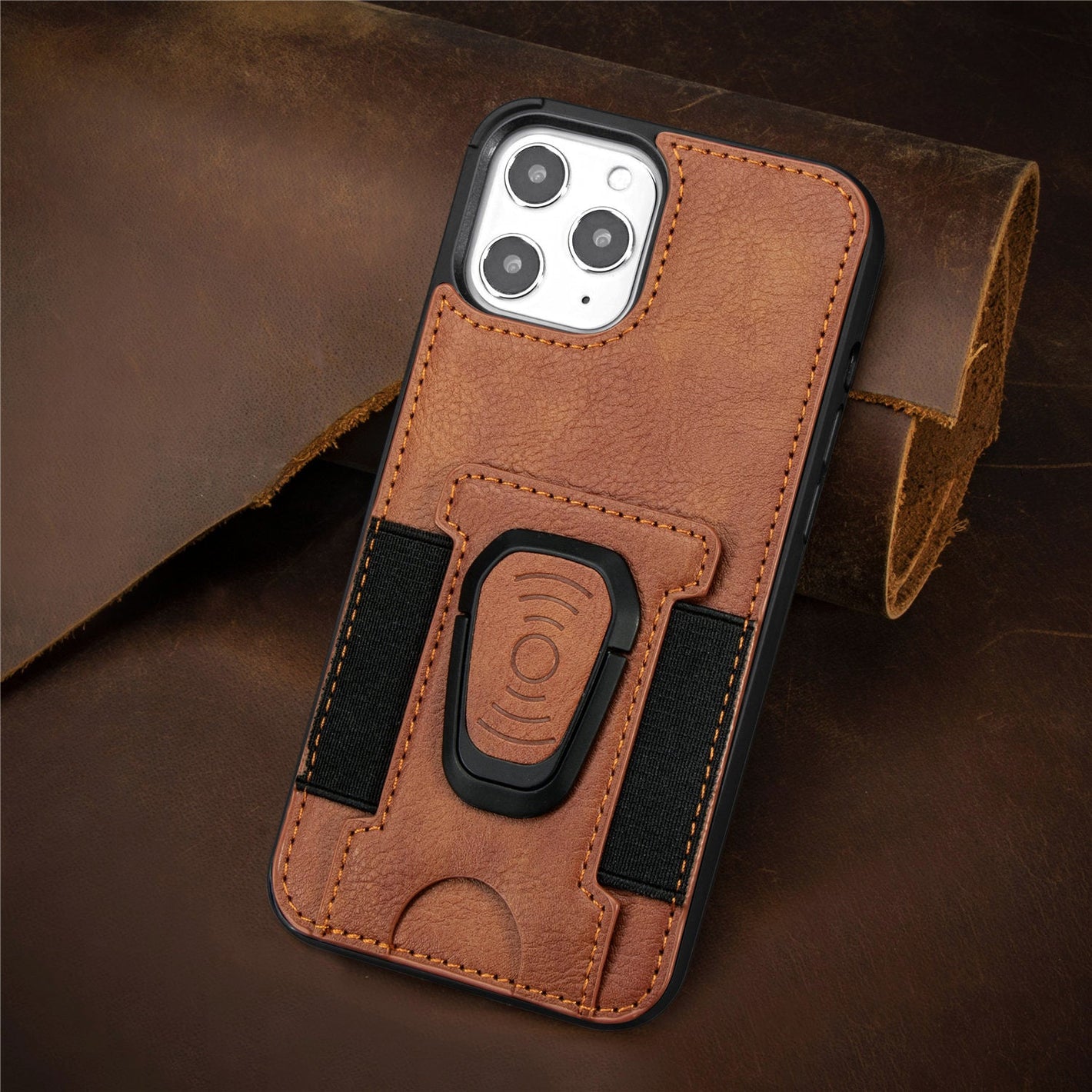 Magnetic Snap Leather Phone Case Flip Type TPU with Card Slots for iPhone - Models magnetic snap leather phone case
