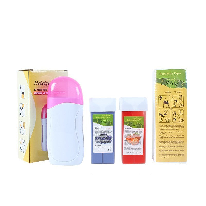 Beauty Wax Kit with Roller Strips Six Piece Suit and Hair Removal Supplies - Strip for Smooth Shenanigans roller wax