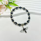 Rosary Bracelet Bronzing Acrylic Cross Bead Bracelet - Rosary Bracelet with Bronzing Acrylic Cross Beads