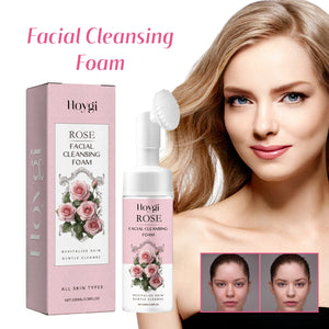 Rose Foam Facial Cleanser for Deep Cleaning with Hyaluronic Acid and Glycerin - rose foam facial cleanser deep cleaning