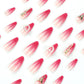 Rose Pearl Fake Nails with Armor Red Gradient and Jelly Glue Adhesive - Teleplus wear armor red gradient rose pearl fake