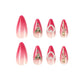 Rose Pearl Fake Nails with Armor Red Gradient and Jelly Glue Adhesive - Teleplus wear armor red gradient rose pearl fake