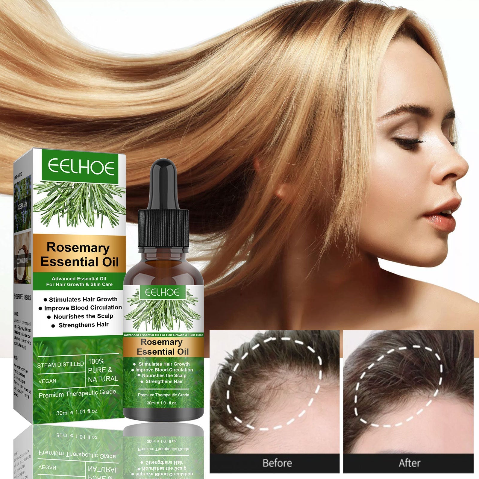Rosemary Coconut Oil Hair Care for Nourishing and Strengthening - Teleplus hair care oil