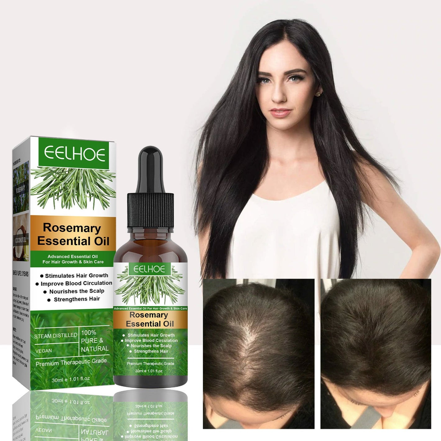 Rosemary Coconut Oil Hair Care for Nourishing and Strengthening - Teleplus hair care oil