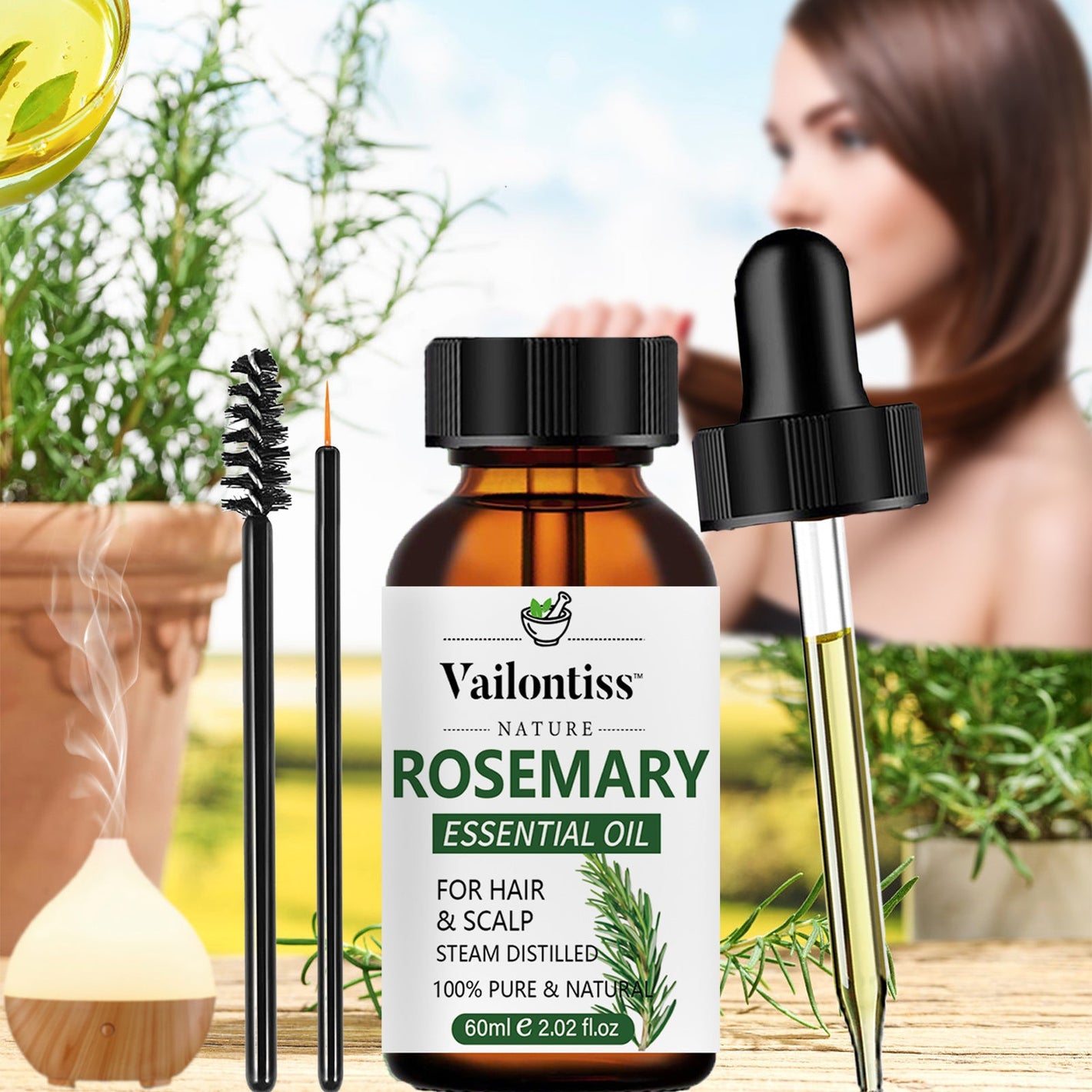 Rosemary Hair Care Essential Oil 60ml for Growth and Scalp Health - Teleplus rosemary hair care essential oil