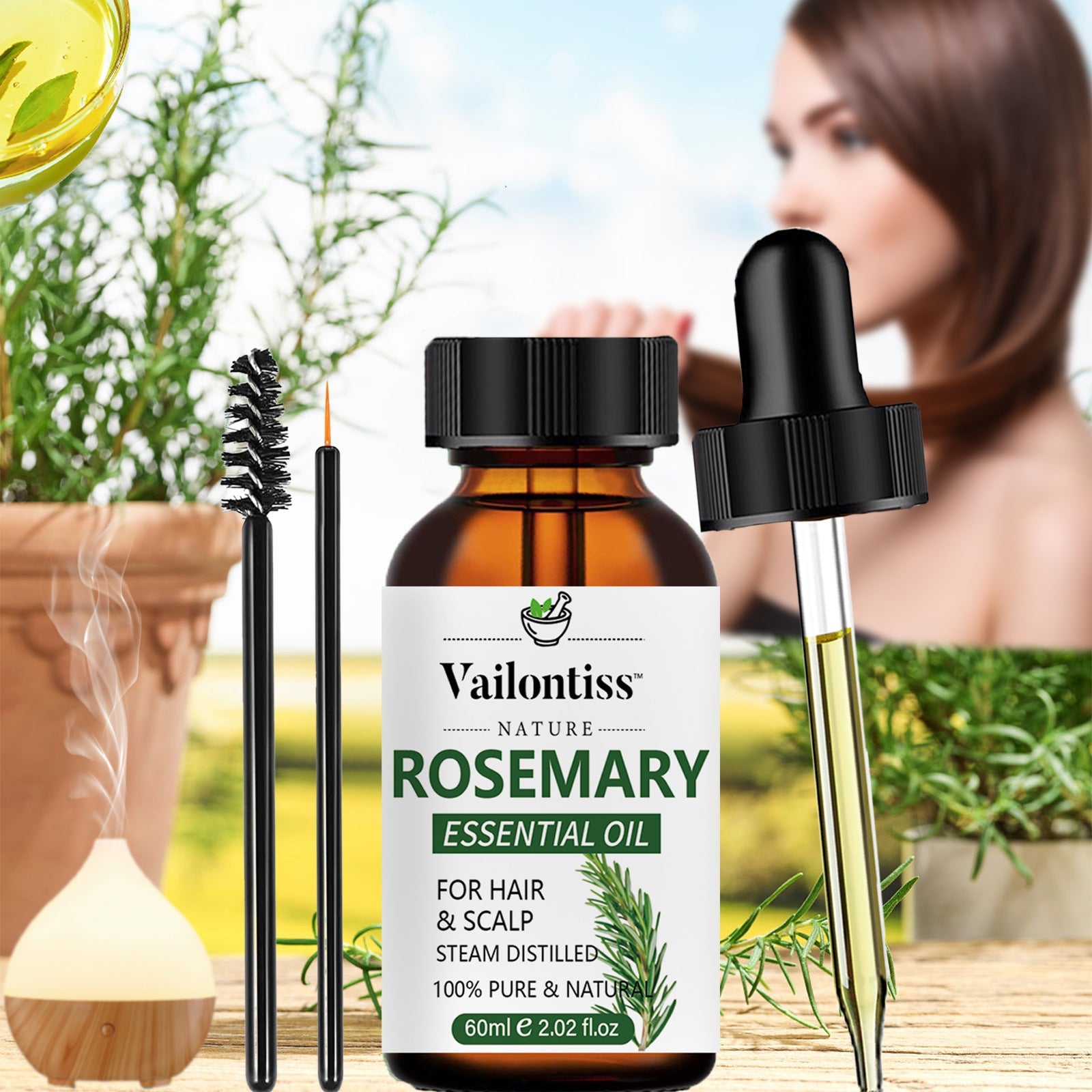 Rosemary Hair Care Essential Oil 60ml for Growth and Scalp Health - Teleplus rosemary hair care essential oil