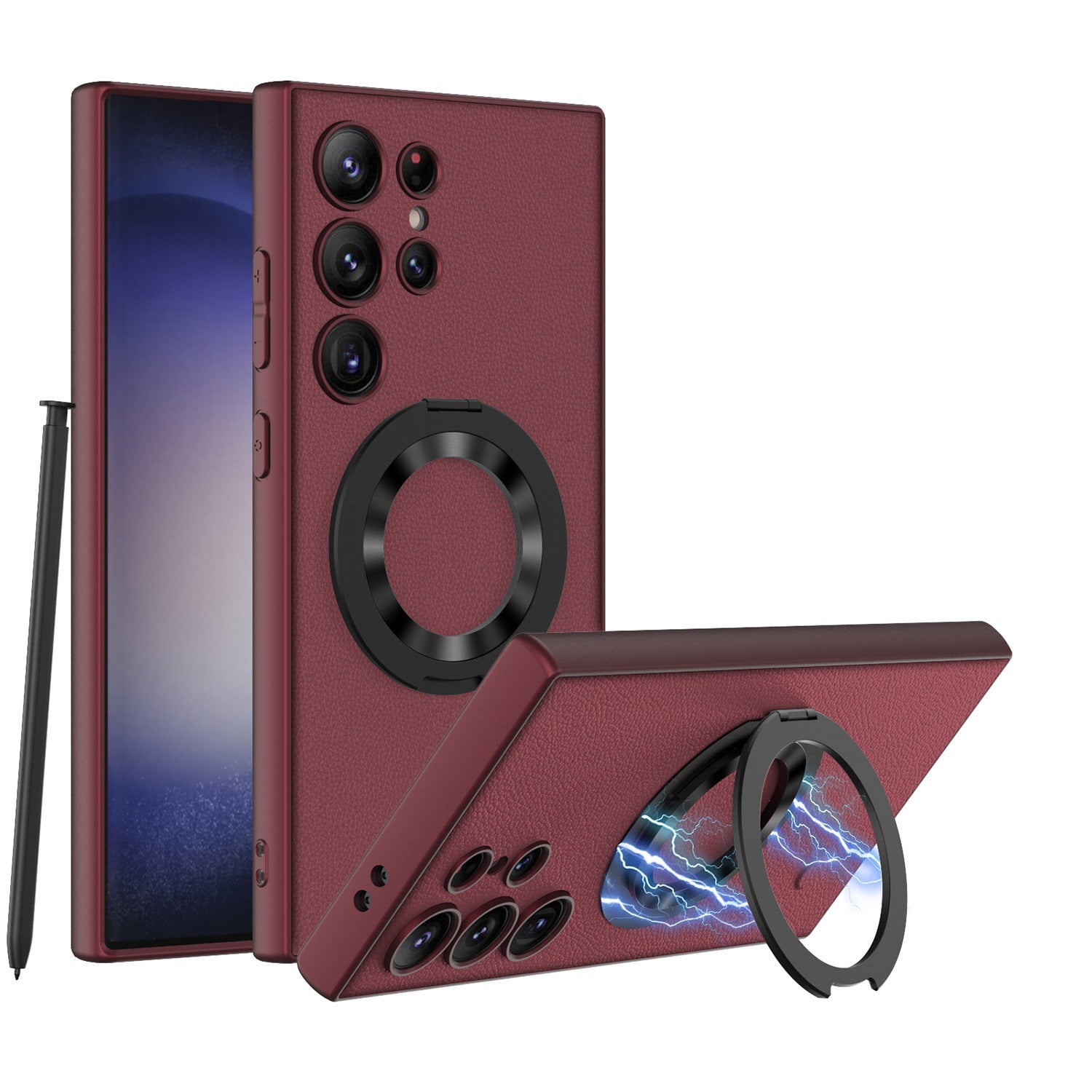 Rotating Bracket Wireless Charger for Samsung with Magnetic Mount and Carbon Fiber Pattern - TeleplusRotating rotating