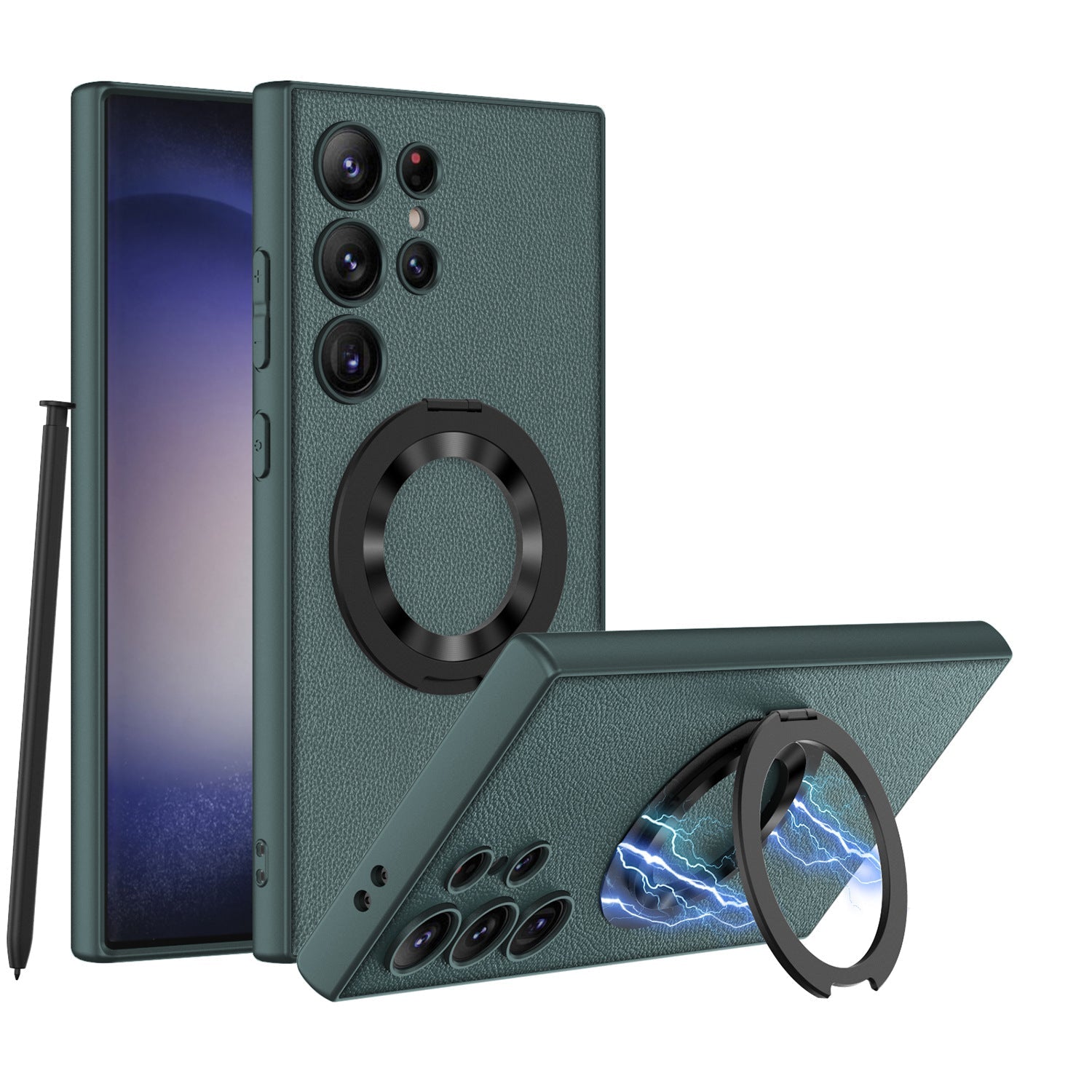 Rotating Bracket Wireless Charger for Samsung with Magnetic Mount and Carbon Fiber Pattern - TeleplusRotating rotating