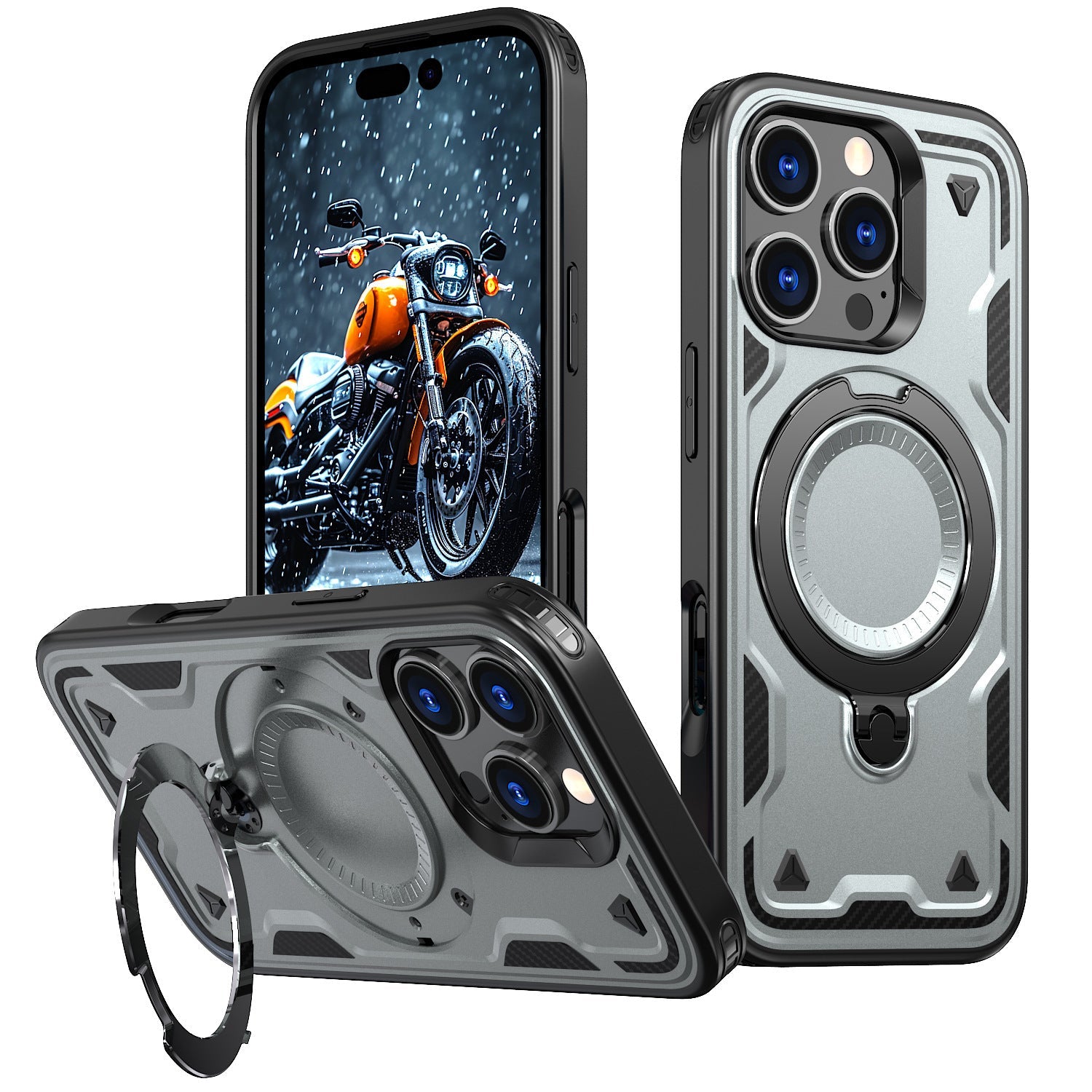 Rotating Magnetic Phone Bracket Case with Heat Dissipation and Multiple Colors - rotating bracket phone case simple