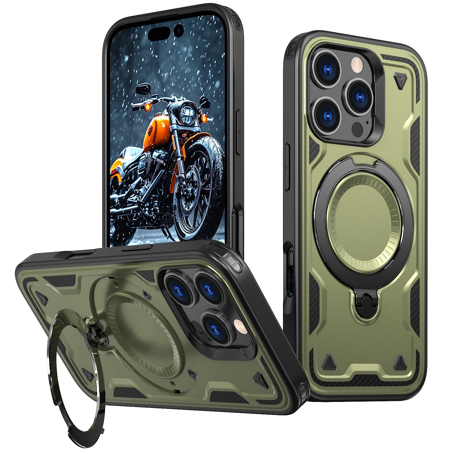 Rotating Magnetic Phone Bracket Case with Heat Dissipation and Multiple Colors - rotating bracket phone case simple