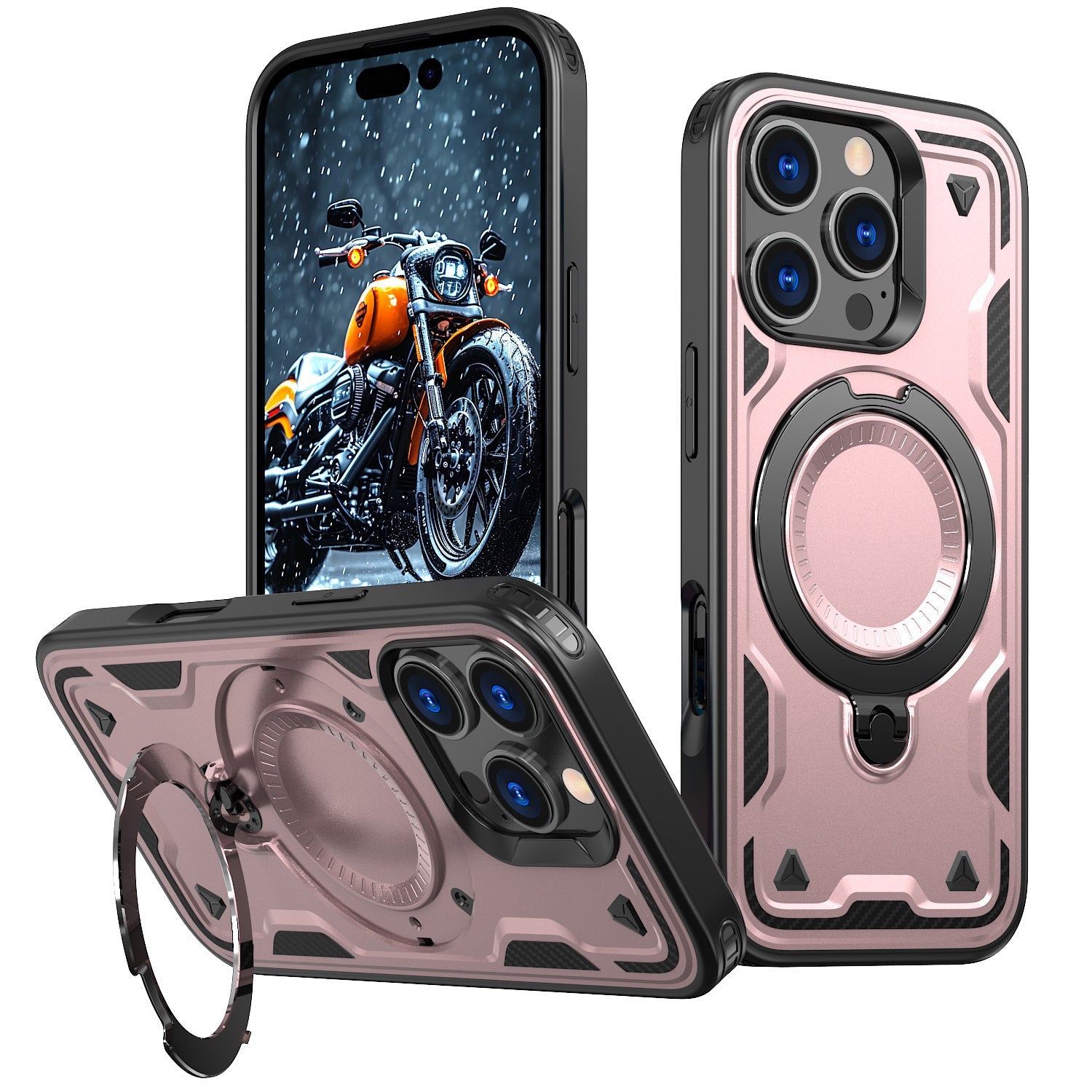 Rotating Magnetic Phone Bracket Case with Heat Dissipation and Multiple Colors - rotating bracket phone case simple
