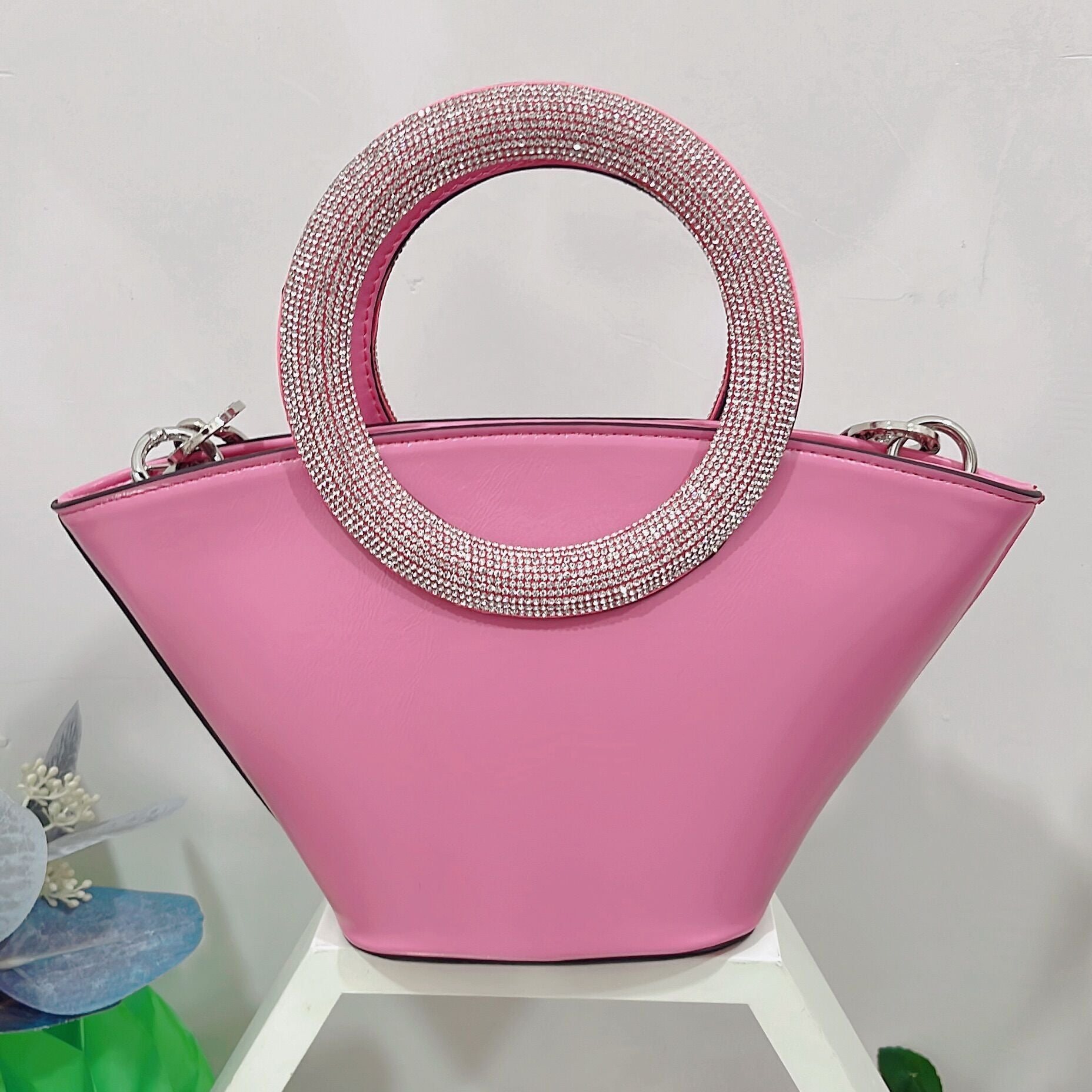Round Handle Portable Basket Pack with Diamond and Custom Colors - Teleplus diamond round handle portable basket pack